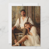 Moderne minimalistische fotobruiloft save the date (Achterkant)