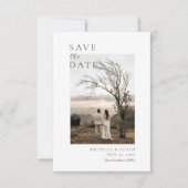 Moderne minimalistische fotobruiloft save the date (Voorkant)