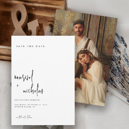 Moderne minimalistische fotobruiloft save the date