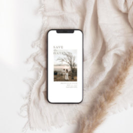 Moderne minimalistische fotobruiloft save the date