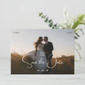 Moderne, minimalistische fotobruiloft save the date (Staand voorkant)