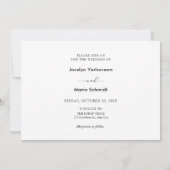 Moderne, minimalistische fotobruiloft save the date (Achterkant)