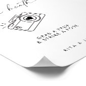 Moderne minimalistische fotocabine trouwbord poster (Hoek)