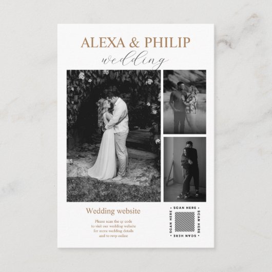 Moderne minimalistische fotocollage behuizing Kaar Informatiekaartje (Voorkant)