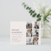 Moderne minimalistische fotocollage bruiloft briefkaart (Staand voorkant)