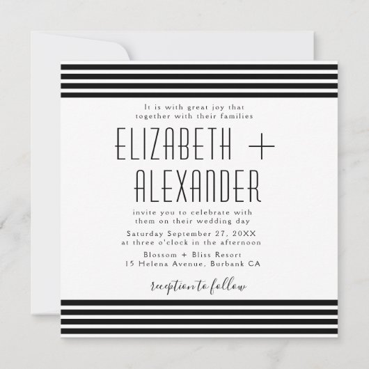 Moderne minimalistische fotocollage bruiloft kaart (Achterkant)