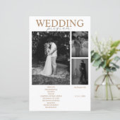Moderne Minimalistische Fotocollage huwelijksprogr (Staand voorkant)