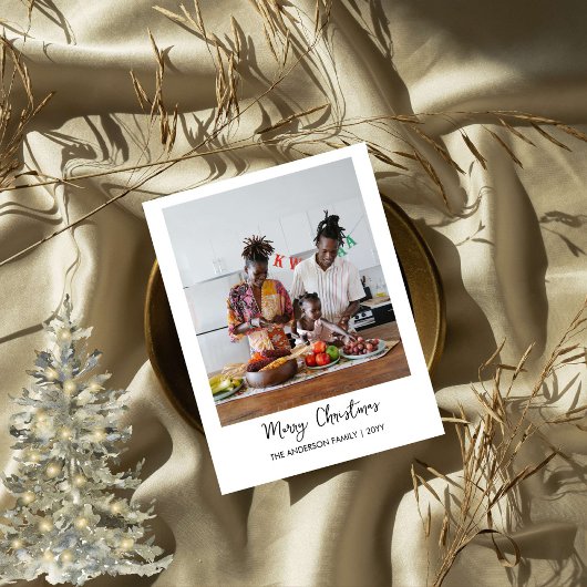 Moderne Minimalistische Fotocollage Kerstkaart Feestdagenkaart