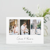 Moderne minimalistische fotocollage slaat de datum aankondiging (Staand voorkant)