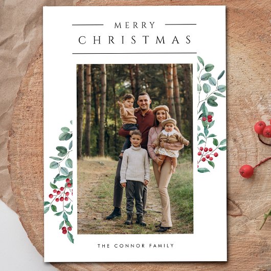 Moderne minimalistische fotocollage Vrolijk Kerstf Kaart