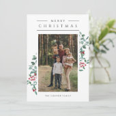 Moderne minimalistische fotocollage Vrolijk Kerstf Kaart (Staand voorkant)