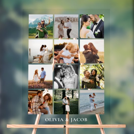 Moderne minimalistische fotogalerij bruiloft acryl bord (Neutraal)