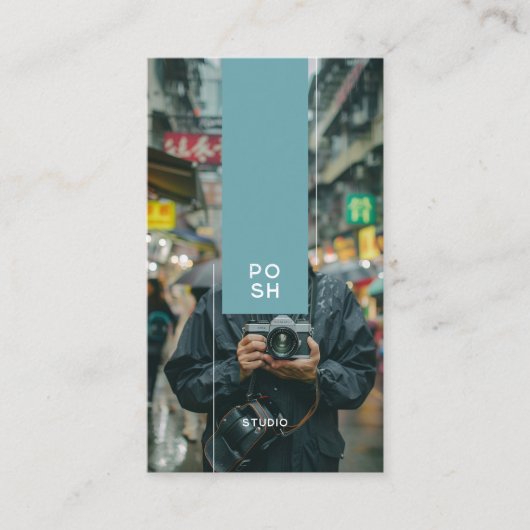 Moderne minimalistische fotograaf visitekaartje (Voorkant)