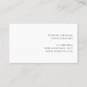 Moderne minimalistische fotograaf visitekaartje (Achterkant)