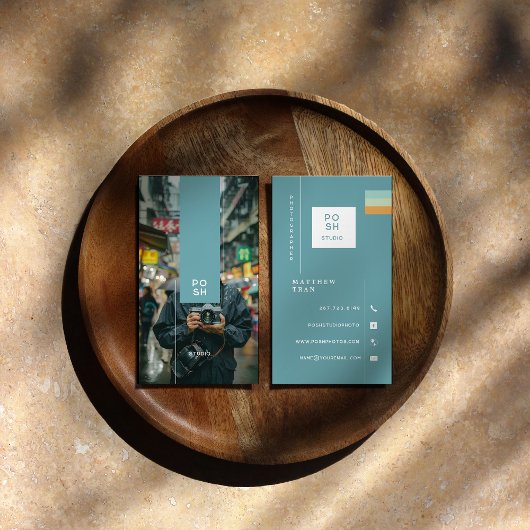 Moderne minimalistische fotograaf visitekaartje