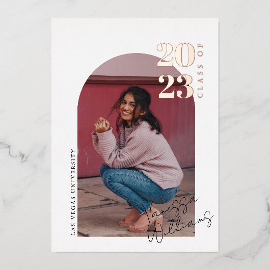 Moderne minimalistische fotograafpartij folie uitnodiging (Voorkant)