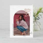 Moderne minimalistische fotograafpartij folie uitnodiging (Staand Voorkant)