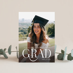 Moderne Minimalistische Fotograduate Feestuitnodig Briefkaart