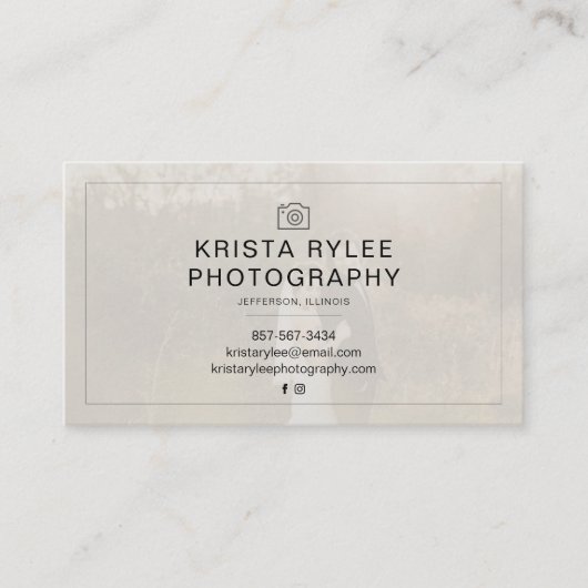 Moderne minimalistische fotografie Visitekaartje (Voorkant)