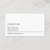 Moderne minimalistische fotografie visitekaartje (Achterkant)
