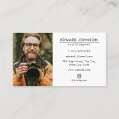 Moderne minimalistische fotografie visitekaartje (Achterkant)