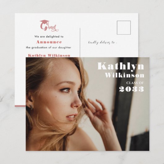 Moderne minimalistische fotografische fotograaf aankondigingskaart (Voorkant / Achterkant)