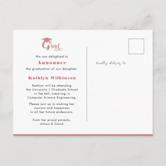 Moderne minimalistische fotografische fotograaf aankondigingskaart (Achterkant)