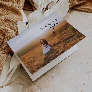 Moderne, minimalistische fotokaart - Hartelijk dan Bedankkaart