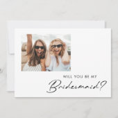 Moderne Minimalistische Fotokaart Huwelijksmeisje  Kaart (Voorkant)