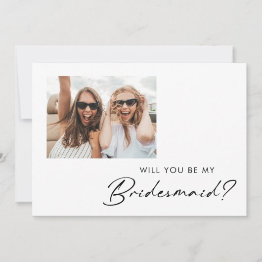 Moderne Minimalistische Fotokaart Huwelijksmeisje  Kaart (Voorkant)