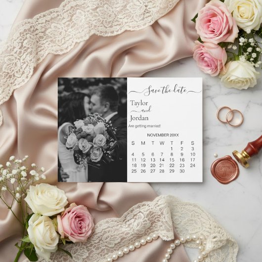 Moderne Minimalistische Fotokalender Save the Date