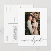 Moderne minimalistische fotokalligrafie aankondigingskaart (Voorkant / Achterkant)