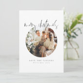 Moderne, minimalistische fotokerstkaart feestdagenkaart (Staand voorkant)