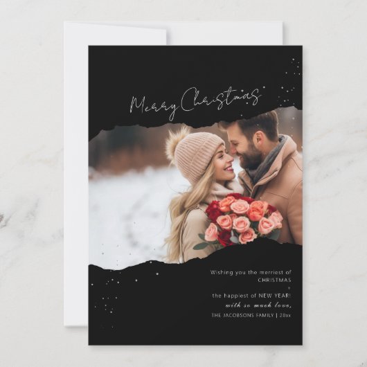 Moderne, minimalistische fotokerstkaart kaart (Voorkant)