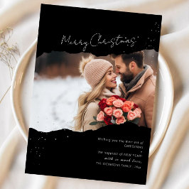 Moderne, minimalistische fotokerstkaart kaart