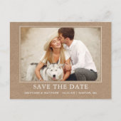 Moderne minimalistische fotokraft bespaart datum briefkaart (Voorkant)