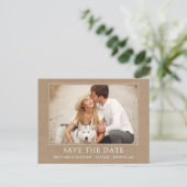 Moderne minimalistische fotokraft bespaart datum briefkaart (Staand voorkant)