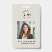 Moderne minimalistische fotonaam Logo Badge (Voorkant)