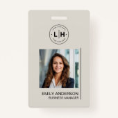 Moderne minimalistische fotonaam Logo Badge (Voorkant)