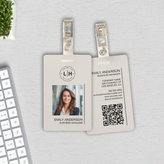 Moderne Minimalistische Fotonaamlogo Badge