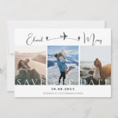 Moderne minimalistische fotoreis wereld bruiloft save the date (Voorkant)