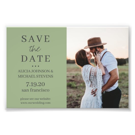 Moderne, minimalistische foto's bruiloft met datum foto afdruk (Voorkant)