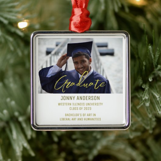 Moderne, minimalistische foto's en scripts metalen ornament (Boom)