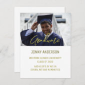 Moderne, minimalistische foto's en scripts RSVP kaartje (Voorkant / Achterkant)