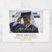 Moderne, minimalistische foto's en scripts sparkling wijnetiket (Enkel label)