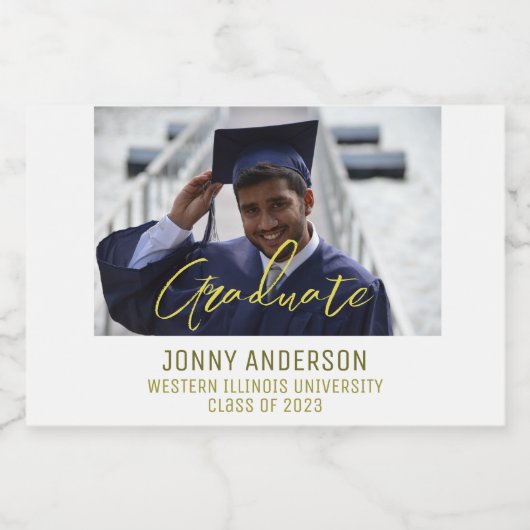 Moderne, minimalistische foto's en scripts sparkling wijnetiket (Enkel label)