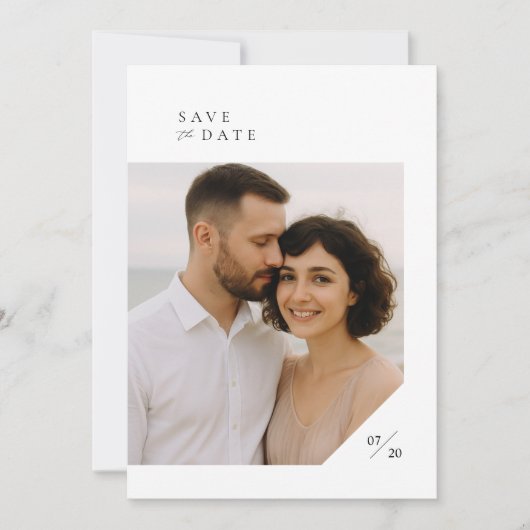 Moderne minimalistische foto's slaan de datum op save the date (Voorkant)