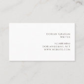 Moderne minimalistische fotoschrijver visitekaartje (Achterkant)