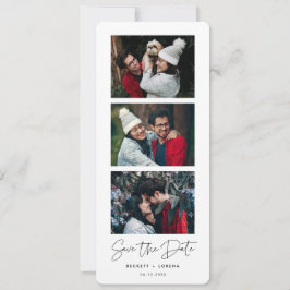 Moderne minimalistische fotostrip Save the date Aankondiging
