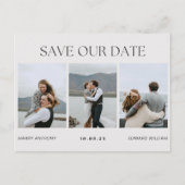 Moderne minimalistische fototrouwdag aankondigingskaart (Voorkant)